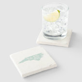 North Carolina Nickname Tar Hielstaat Stenen Onderzetter (Zijkant)