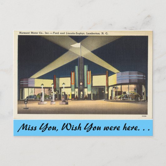North Carolina, Norment Motors, Lumberton Briefkaart (Voorkant)