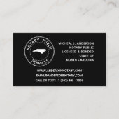 North Carolina Notary Public Services Visitekaartje (Voorkant)