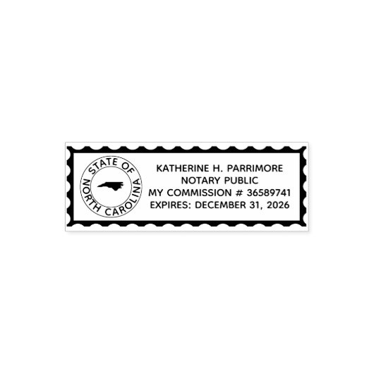 North Carolina Notary Zelfinking Rubber Stamp Zelfinktende Stempel (Design)