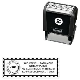 North Carolina Notary Zelfinking Rubber Stamp Zelfinktende Stempel