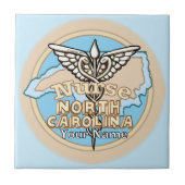 North Carolina Nurse Caduceus Ceramic Tile Tegeltje (Voorkant)