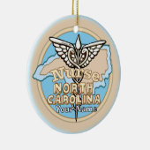 North Carolina Nurse Caduceus  Keramisch Ornament (Rechts)