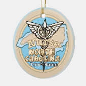 North Carolina Nurse Caduceus  Keramisch Ornament (Links)