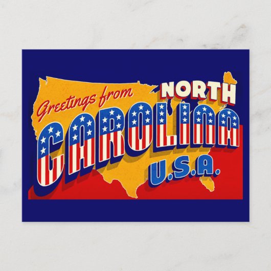 North Carolina Patriotic Greeting Postcard Briefkaart (Voorkant)