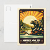 North Carolina | Patriottische geest vintage Briefkaart (Voorkant / Achterkant)