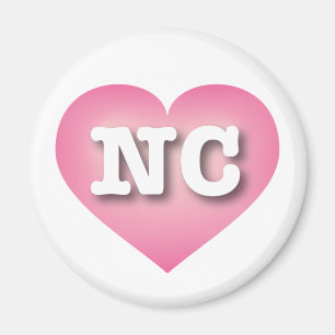 North Carolina Pink Fade Heart - Ik hou van NC Magneet