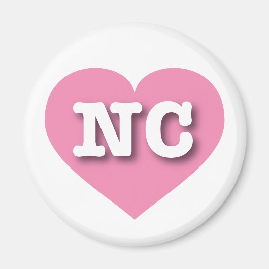 North Carolina Pink Heart - Ik hou van NC Magneet (Voorkant)
