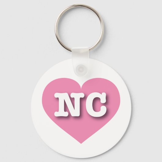 North Carolina Pink Heart - Ik hou van NC Sleutelhanger (Voorkant)
