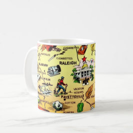 North Carolina - Raleigh Map Mug Koffiemok