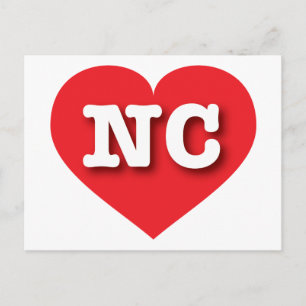 North Carolina Red Heart - Ik hou van NC Briefkaart