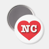 North Carolina Red Heart - Ik hou van NC Magneet (Voorkant / Achterkant)