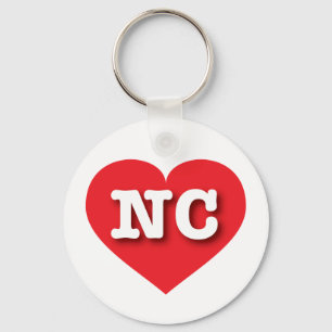 North Carolina Red Heart - Ik hou van NC Sleutelhanger
