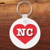 North Carolina Red Heart - Ik hou van NC Sleutelhanger (Voorkant)