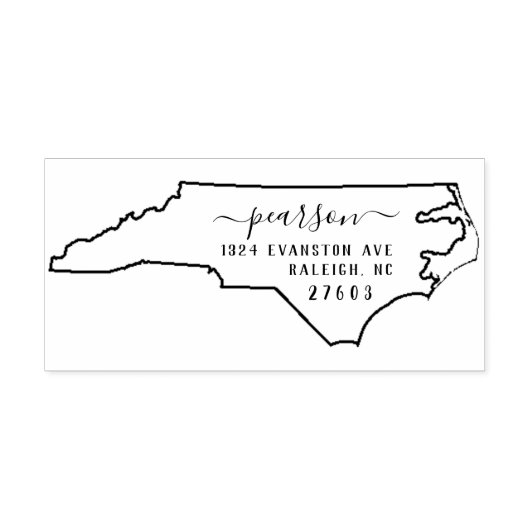 North Carolina Retouradresstempel Zelfinkt Zelfinktende Stempel (Design)