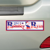 North Carolina Romney en Ryan 2012 Bumpersticker (Op auto)