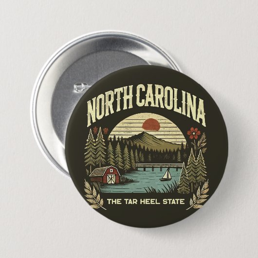 North Carolina Ronde Button 7,6 Cm (Voorkant /achterkant)