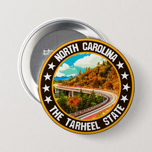 North Carolina Ronde Button 7,6 Cm (Voorkant /achterkant)