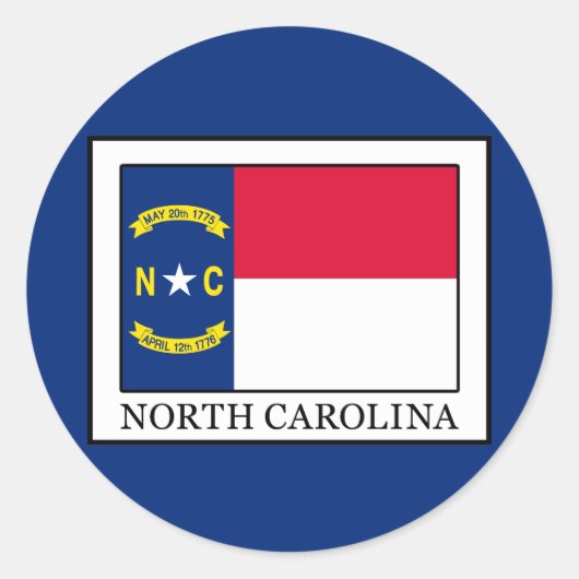 North Carolina Ronde Sticker (Voorkant)