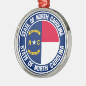 North Carolina Round Emblem Metalen Ornament (Links)