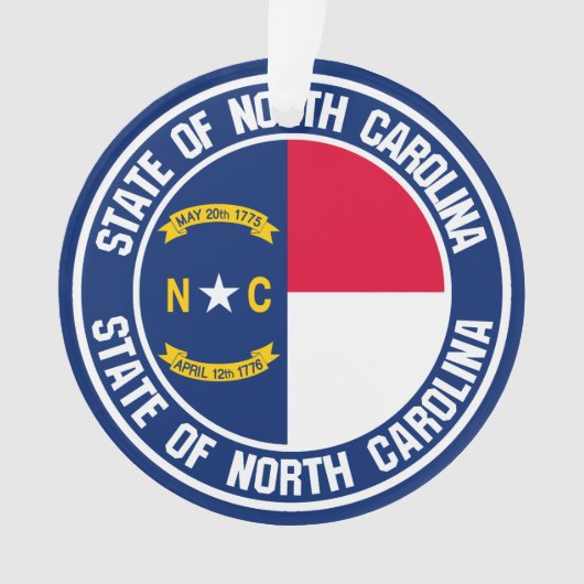 North Carolina Round Emblem Ornament (voorkant)
