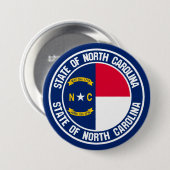 North Carolina Round Emblem Ronde Button 7,6 Cm (Voorkant /achterkant)