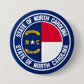 North Carolina Round Emblem Ronde Button 7,6 Cm (Voorkant)