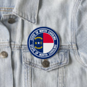 North Carolina Round Emblem Ronde Button 7,6 Cm (In situ)