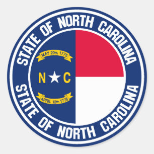 North Carolina Round Emblem Ronde Sticker
