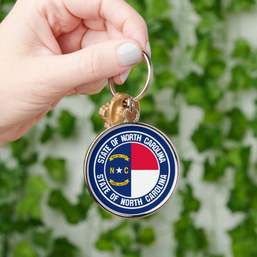North Carolina Round Emblem Sleutelhanger (Hand)