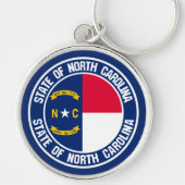 North Carolina Round Emblem Sleutelhanger (Voorkant)