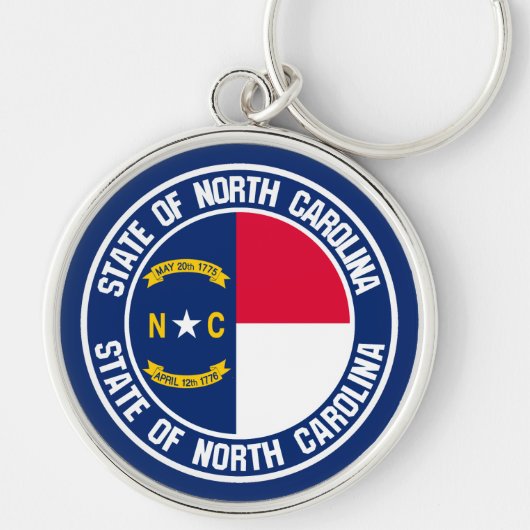 North Carolina Round Emblem Sleutelhanger (Voorkant)