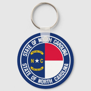 North Carolina Round Emblem Sleutelhanger