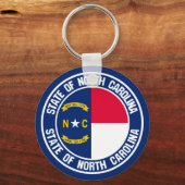 North Carolina Round Emblem Sleutelhanger (Voorkant)