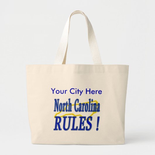 North Carolina Rules. Grote Tote Bag (Voorkant)