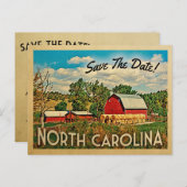 North Carolina Save the Date Boerderij Barn Rustic Aankondigingskaart (Voorkant / Achterkant)