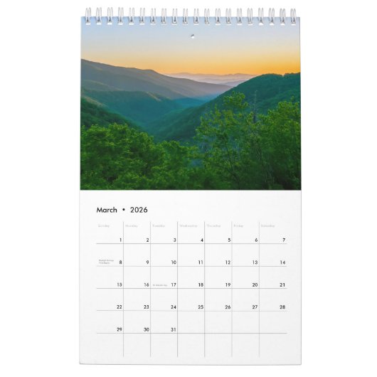 North Carolina Schilderachtig agenda Kalender (Mar 2026)