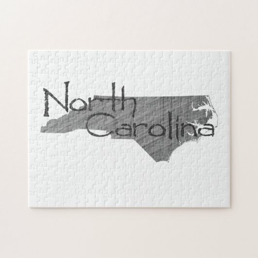 North Carolina Shaped Old Gray Chalkboard and Name Legpuzzel (Horizontaal)