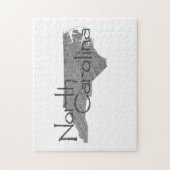 North Carolina Shaped Old Gray Chalkboard and Name Legpuzzel (Verticaal)