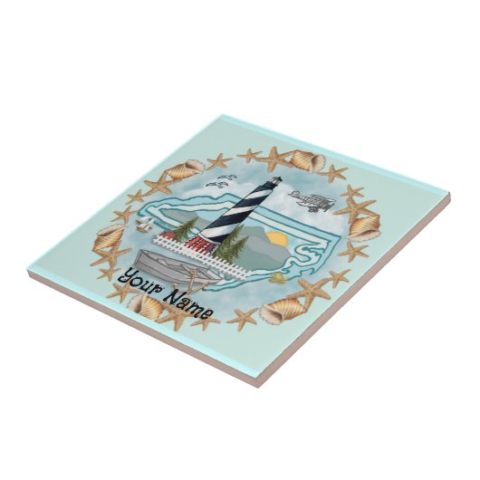 North Carolina Shells Lighthouse Tegel Tegeltje (Zijkant)