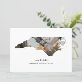 North Carolina Sla de datum fotokaart op Save The Date