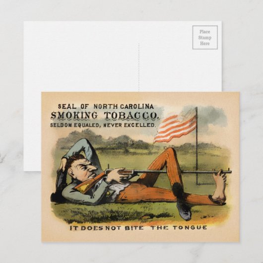 North Carolina Smoking Tobacco Ad Briefkaart (Voorkant / Achterkant)