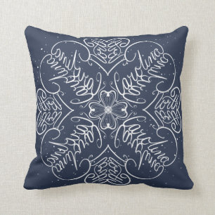 North Carolina - Snowflake Word Art Kussen