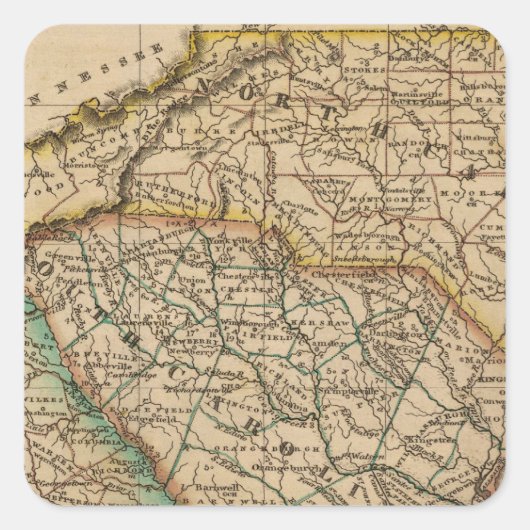 North Carolina, South Carolina, Georgia Vierkante Sticker (Voorkant)
