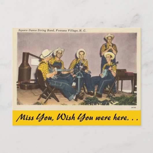 North Carolina, Square Dance Band, Fontana Village Briefkaart (Voorkant)