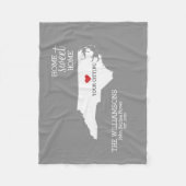 North Carolina Staatskaart Aangepaste Namen, Stad, Fleece Deken (Voorkant)