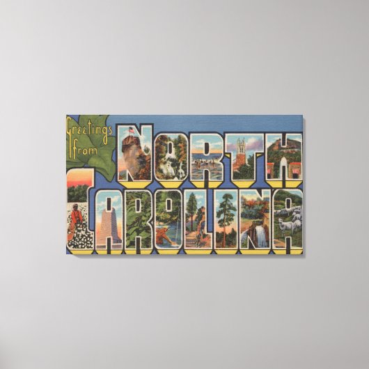 North Carolina (Staatskapitaal/Bloem) Canvas Afdruk (Voorkant)