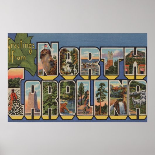 North Carolina (Staatskapitaal/Bloem) Poster (Voorkant)