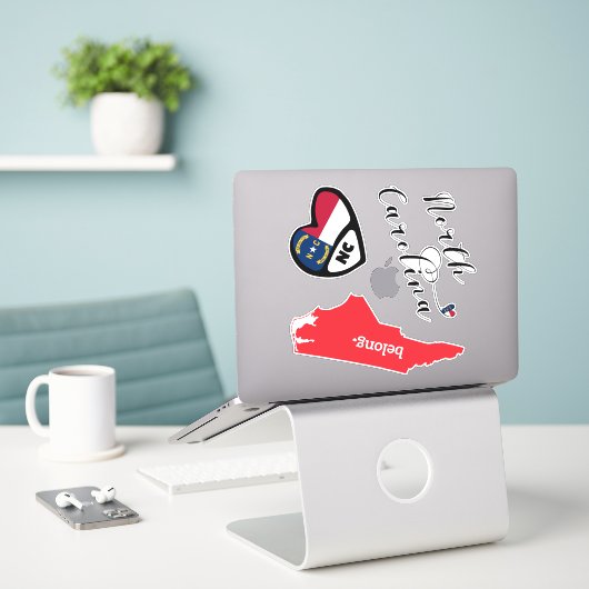 North Carolina State, Blad van Die Cut Stickers (Laptop op bureau)
