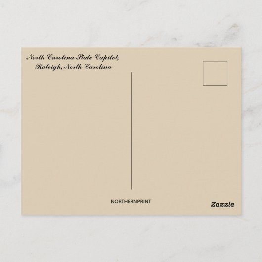 North Carolina State Capitol Briefkaart (Achterkant)